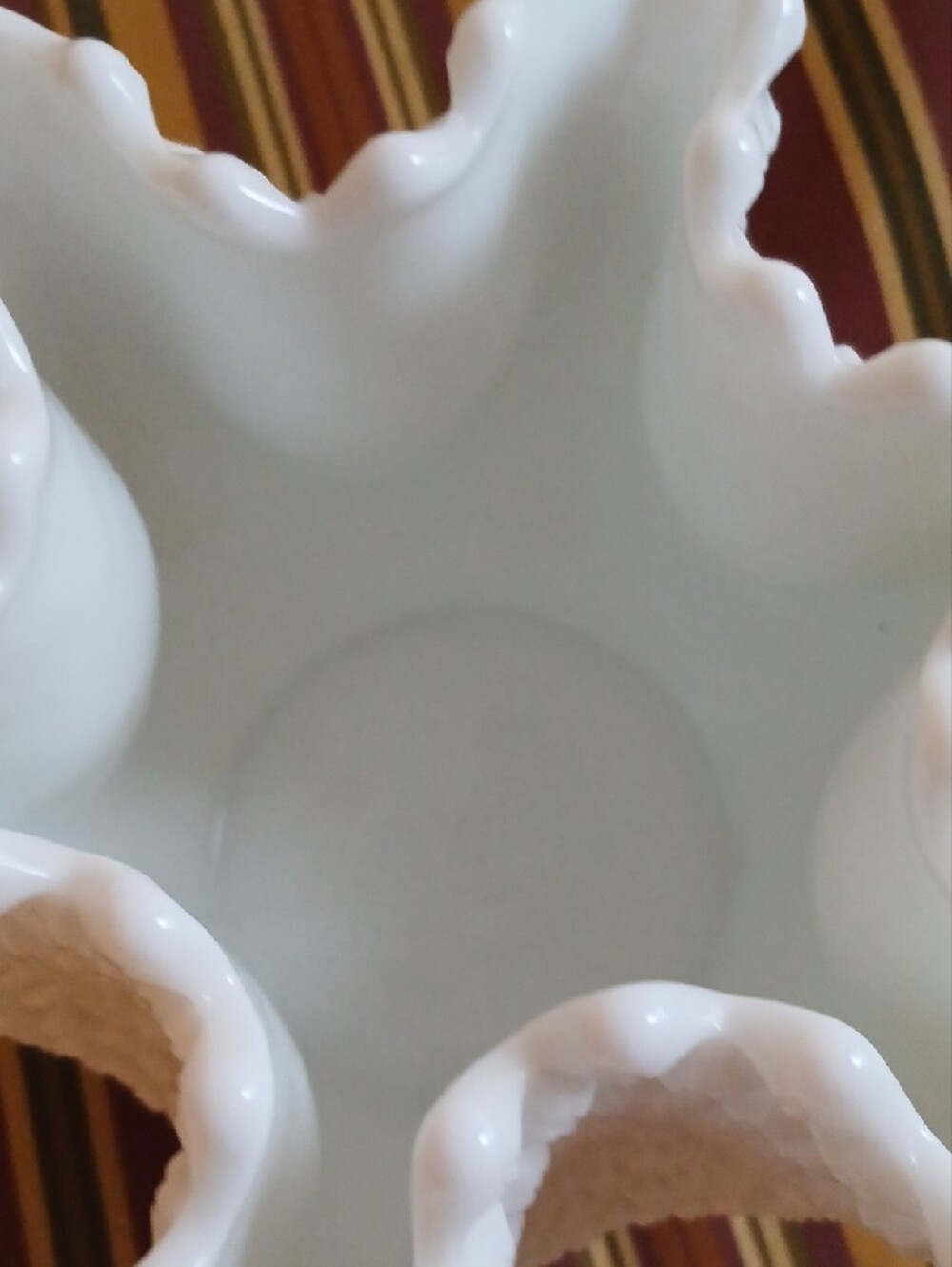 Westmoreland English, White Hobnail, Milk Glass, Ruffled Vase - Picture 6 of 6